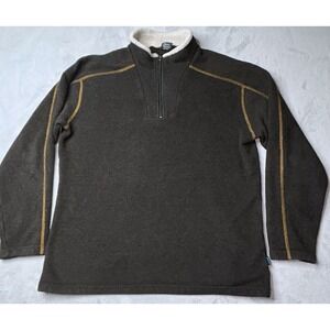 Kuhl Sweater Mens Extra Large XL Brown Alfpaca 1/4 Quarter Zip Pullover Outdoor